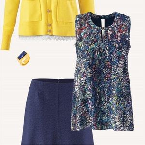 CAbi #3093 Stained Glass Keyhole Sleeveless Slipover Tank Top Size Large